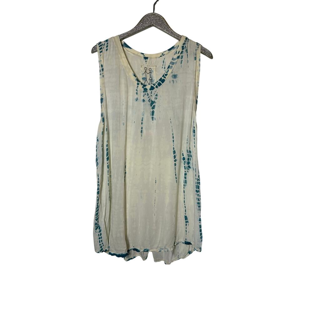 Johnny Was Pete & Greta Blue Bamboo Tank Top NEW